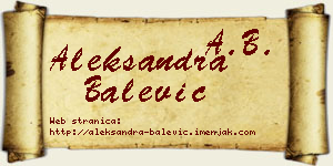 Aleksandra Balević vizit kartica